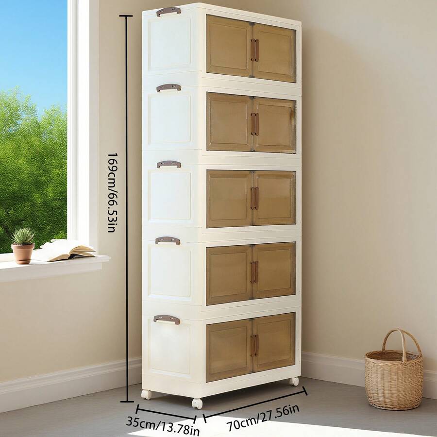 Storage & Organization - Armadio portaoggetti pieghevole e impilabile, facile