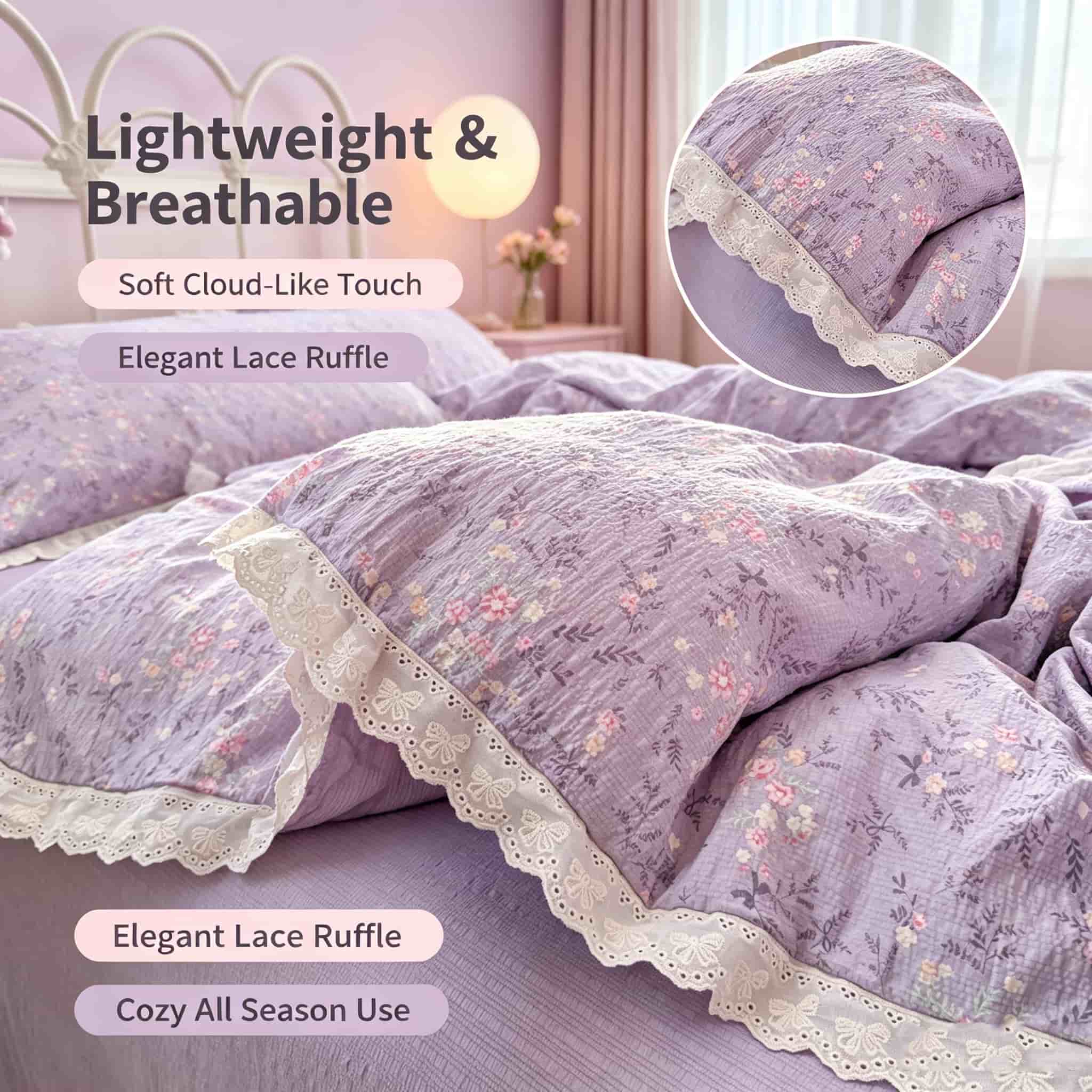 Set di biancheria da letto in  - Aesthetic Floral Duvet Cover recensione e prezzo